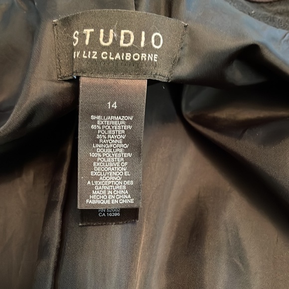 Liz Claiborne,14, open, lovely textured,poly/rayon, fully lined, versatile, EUC. - Picture 10 of 12